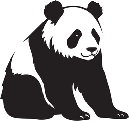 Panda silhouette vector illustration. Panda silhouette, Icon and Sign.