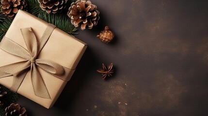 Obraz na płótnie Canvas Captivating Christmas Gift Wrapping Display on a Table
