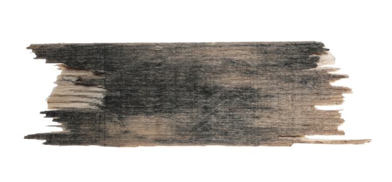 Old dirty, rotten wooden board, signpost isolated on white, clipping