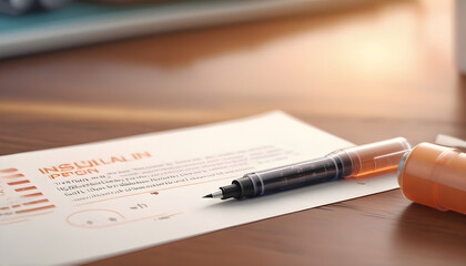 Fototapeta premium Ozempic Insulin injection pen or insulin cartridge pen for diabetics.