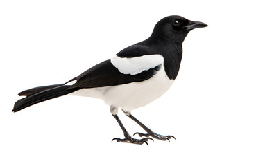 Naklejka premium A Feathered Beauty Magpie Captured in a Tranquil Moment Isolated on Transparent Background PNG.