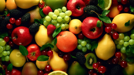 Vibrant fruits and berries artfully arranged