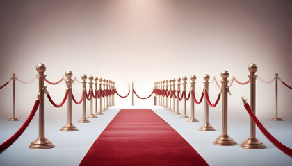 Stanchions with red velvet ropes, cut out