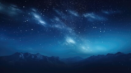 Fototapeta premium Starry night sky over mountainous landscape