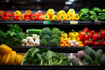 Vibrant Fruits and Veggies in Cold Storage