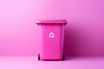 Environmentally Conscious Pink Bin on Pink