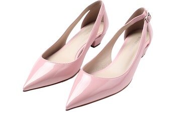 Pointed Toe d'Orsay Flats for Every Occasion Isolated on Transparent Background PNG.