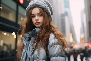 Fototapeta premium e-girl on 5th avenue New York