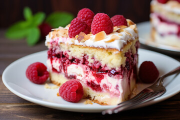 Raspberry and cream cheese cake