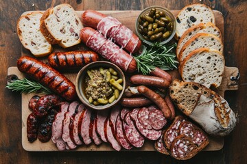 Savor Authentic German Flavors with a Gourmet Wurst Board, Offering a Tasting Extravaganza of...