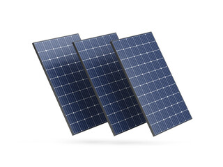Three isolated solar panels - 3D illustration