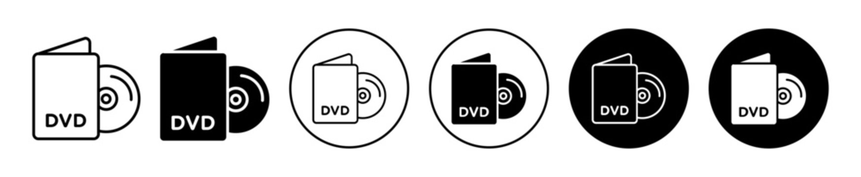 DVD icon. Digital versatile disc to store data information in video audio digital format. Blank plastic dvd cover or cd rom memory in computer logo vector. music cd or dvd record for backup case 