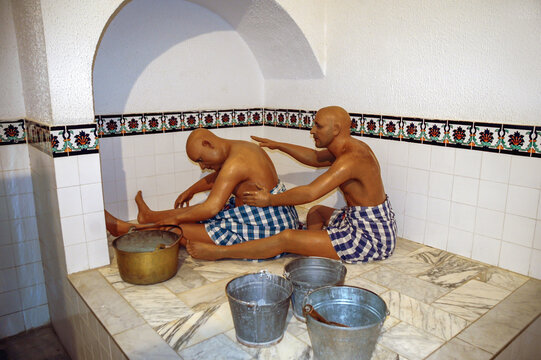 Tozeur, Tunisia - October 14, 2006: 19th century life scene in Dar Cherait Museum, bourgeois palace in Tozeur