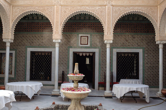 Tozeur, Tunisia - October 14, 2006: Patio of Dar Cherait Museum, bourgeois palace in Tozeur