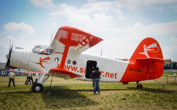 Warsaw, Poland - June 7, 2006: PZL Antonov An-2 biplane during exhibit in Warsaw