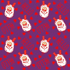 Scrambled eggs retro cartoon seamless pattern for wrapping paper and fabrics and linens and kids clothes print