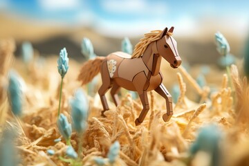 草原を走る馬
