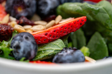 Spinach Salad with Fresh Blueberries and Strawberries
