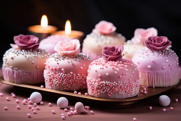 Valentine’s Day simple cakes in pastel tones