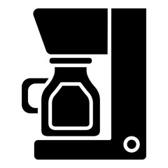 Coffee maker black and white glyph solid icon