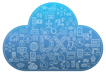 企業のDXイメージ（雲の形）