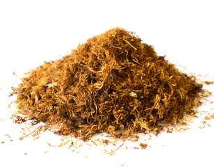 Fototapeta premium Tabak haufen isoliert auf weißem Hintergrund, Freisteller