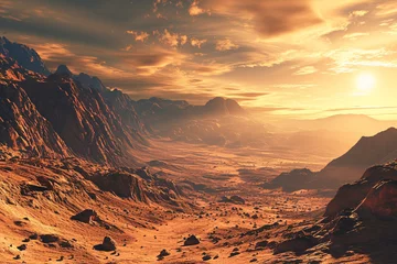 Poster A detailed scientific rendering of the Martian landscape in an illustration format © HASAN
