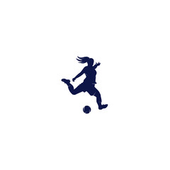 Fototapeta na wymiar Women football club vector logo design. Women football sports business logo concept.