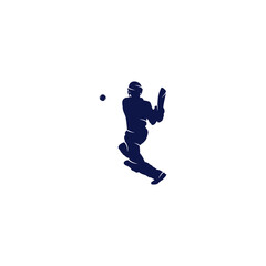 Fototapeta na wymiar Batsman playing cricket vector design. Cricket competition logo.