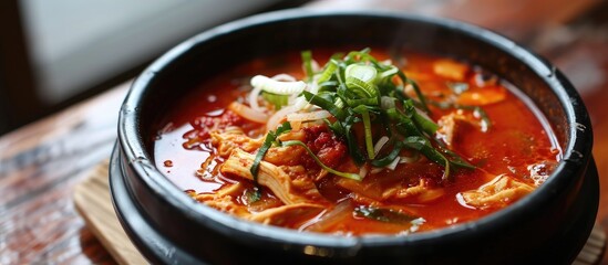 Dak Gomtang is Korean chicken soup. - obrazy, fototapety, plakaty