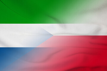 Sierra Leone and Czech Republic official flag international relations CZE SLE - obrazy, fototapety, plakaty