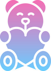 Teddy bear love icon