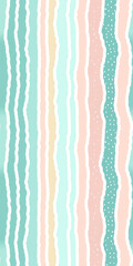 Abstract seamless pattern with pastel green, turquoise, pink and yellow colors. Repeating pattern for background, graphic design, print, interior, packaging paper