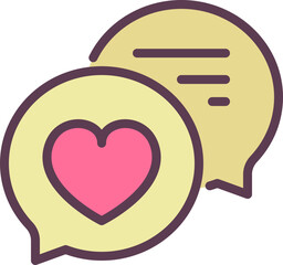 Speech bubble love icon