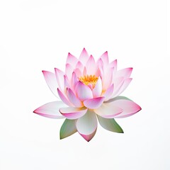 Pink water lily isolated on white