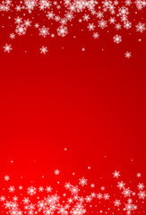 Gray Snowfall Vector Red Background. Falling