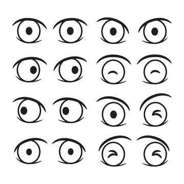 cartoon eye set vector illustration