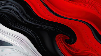 Abstract vortices in black and white and red shades