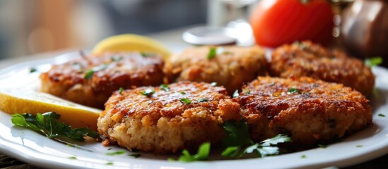 Tasty crab and salmon cakes.