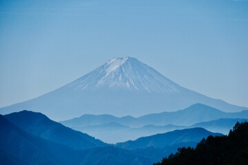 【山梨】大菩薩ライン柳沢峠付近から見る富士山