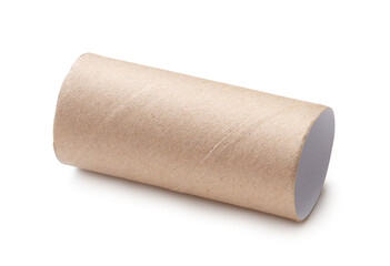 Single tissue paper core isolated on white background with clipping path and shadow in png file format