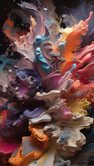abstract background of colored paint splashes in the form of waves