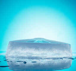 blue ice for product presentation podium