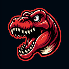 T-rex head mascot logo template