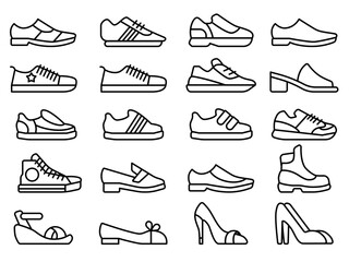 Shoes simple design icon illustration collection