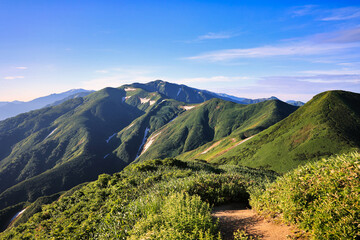 飯豊連峰の稜線