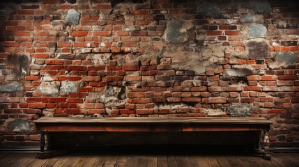 Wide panorama of an old red brick wall, serving as a background with a textured masonry pattern. - obrazy, fototapety, plakaty