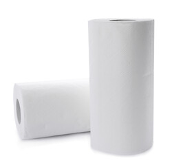 Rolls of paper towels isolated on white