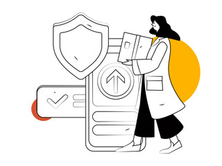 Medical characters fighting the epidemic flat vector concept operation hand drawn illustration
