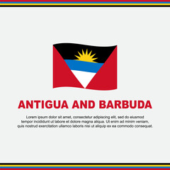 Antigua And Barbuda Flag Background Design Template. Antigua And Barbuda Independence Day Banner Social Media Post. Antigua And Barbuda Design